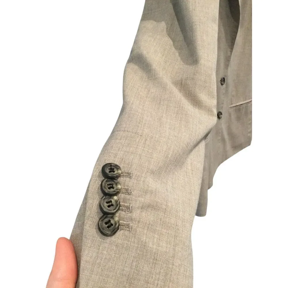 Club Monaco Long Single-Breasted Blazer Mens Size Medium M Grey Corporate READ‎